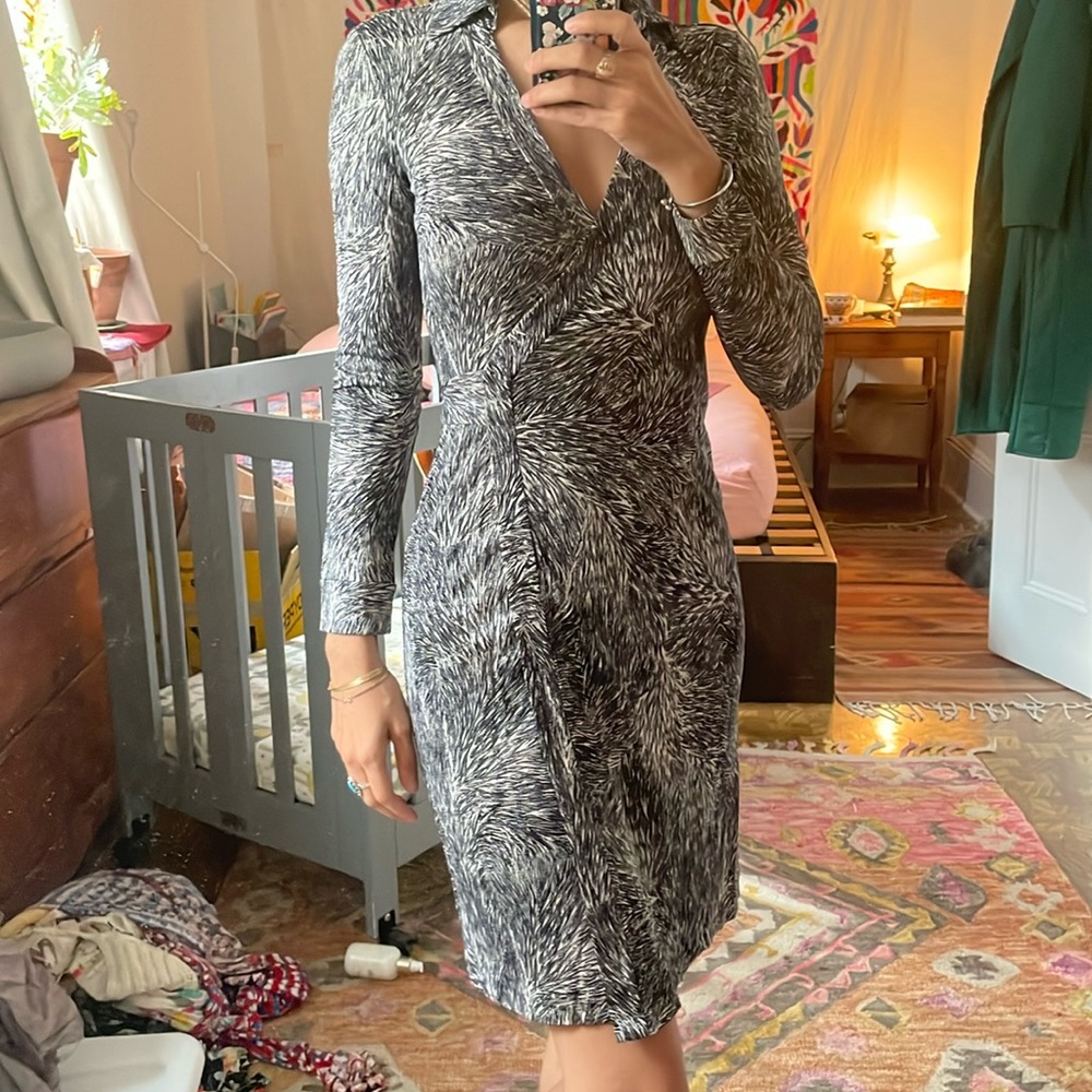 Diane Von Furstenberg Collared Wrap Dress